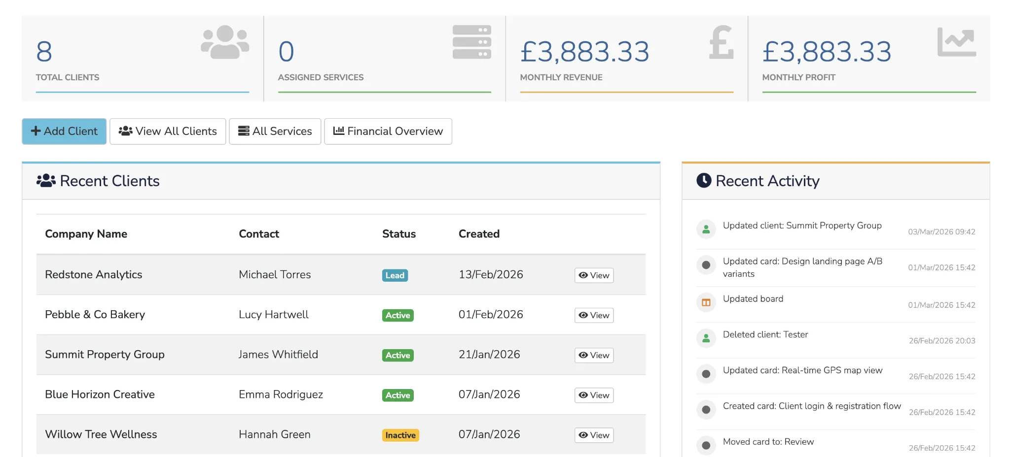 Agency Hub Dashboard